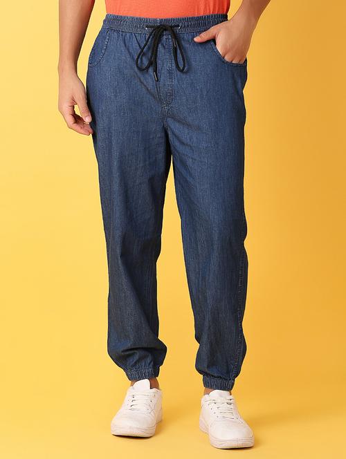 men solid mid rise regular fit jogger - 21372209 - Very Small Image - 1