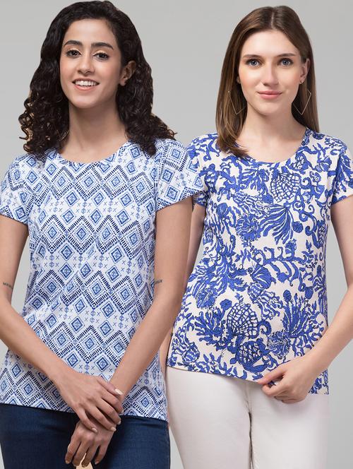 women printed multi colored combo t-shirt - 21374432 - Very Small Image - 1