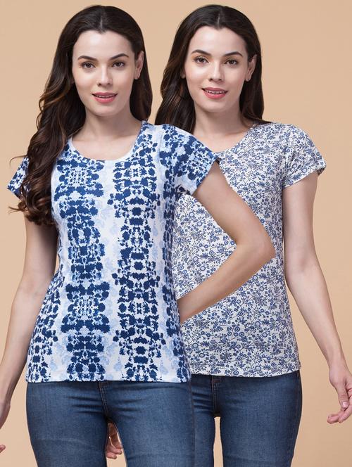 pack of 2 printed round neck t-shirt - 21374866 - Very Small Image - 1