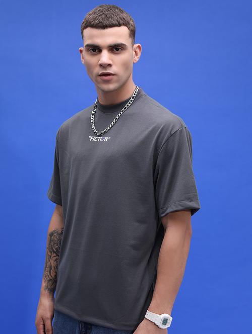 Round Neck Chest Print Couple T-shirt - 21374978 - Very Small Image - 1
