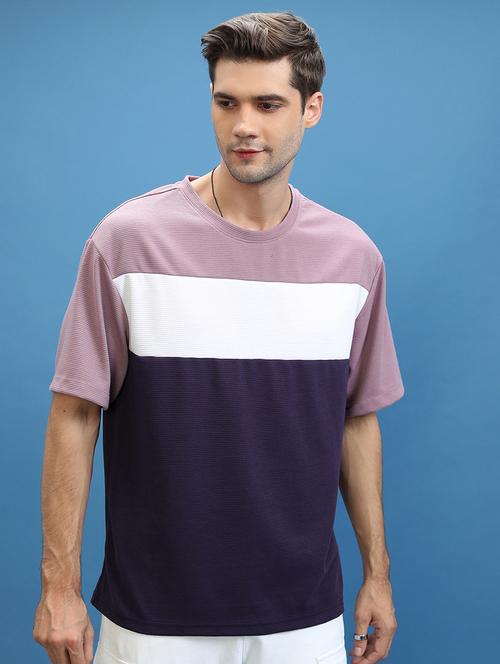 men color block round neck oversized t-shirt - 21375054 - Very Small Image - 1