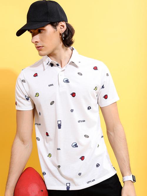men printed polo t-shirt - 21375179 - Very Small Image - 1