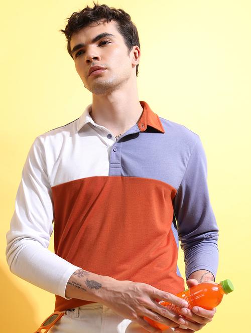 men color block polo t-shirt - 21375284 - Very Small Image - 1