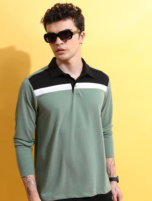 men color block polo t-shirt - 21375285 - Very Small Image - 1
