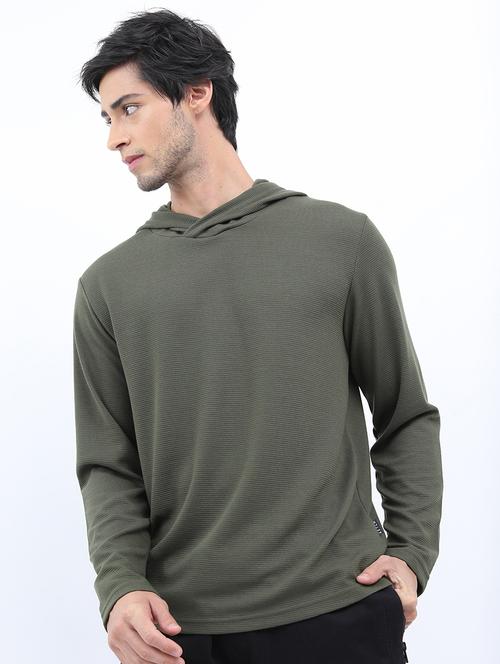 men solid hood neck t-shirt - 21375320 - Very Small Image - 1