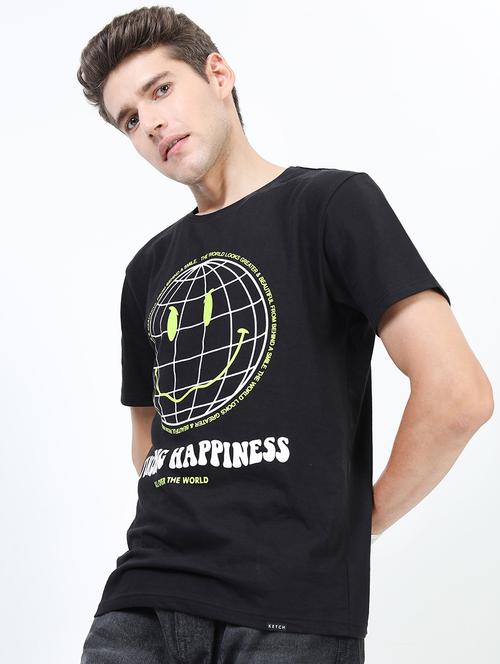men front print cotton t-shirt - 21375394 - Very Small Image - 1
