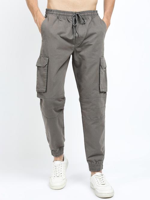 men mid rise solid cargos - 21375676 - Very Small Image - 1