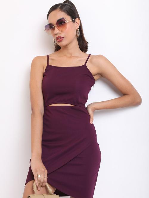 purple solid bodycon dress - 21375961 - Very Small Image - 1