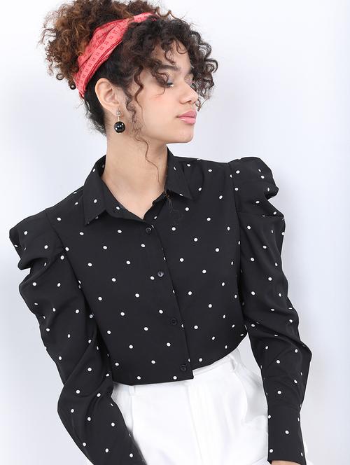 Women Black Cotton Blend Shirt - 21376521 - Very Small Image - 1