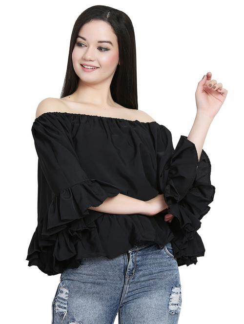 women black solids off-shoulder top - 21376757 - Very Small Image - 1
