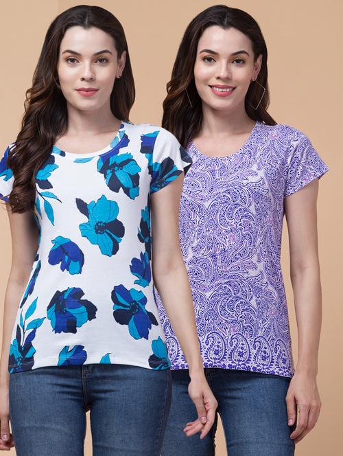 pack of 2 printed round neck t-shirt - 21376815 - Very Small Image - 1