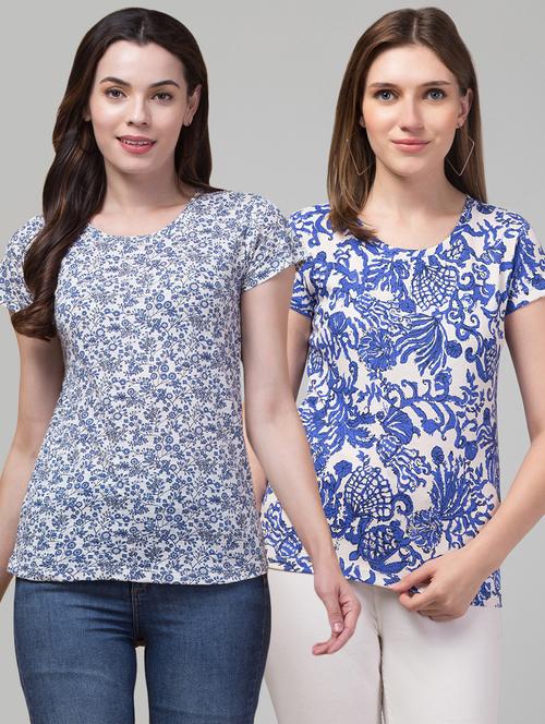 pack of 2 printed round neck t-shirt - 21377033 - Very Small Image - 1