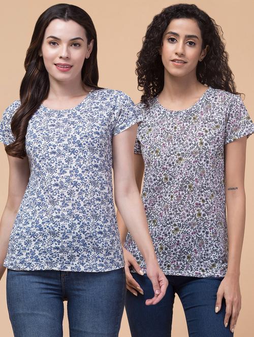 pack of 2 printed round neck t-shirt - 21377035 - Very Small Image - 1