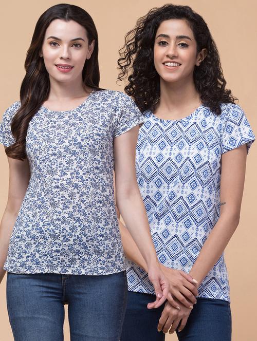 pack of 2 printed round neck t-shirt - 21377036 - Very Small Image - 1