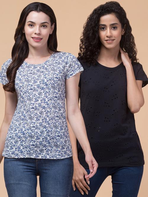 pack of 2 printed round neck t-shirt - 21377037 - Very Small Image - 1
