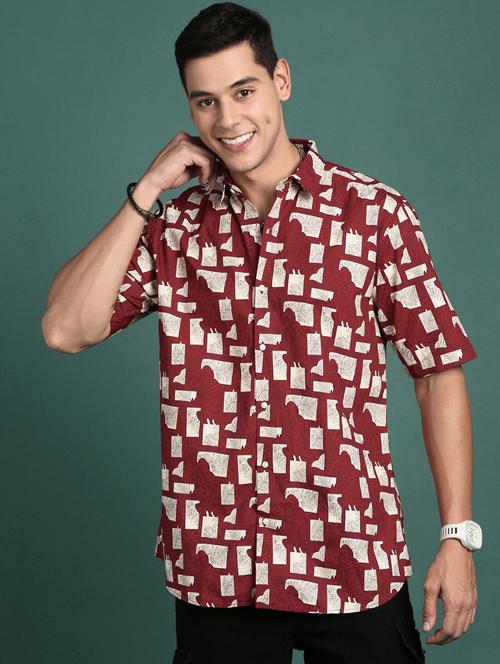 men short sleeved printed casual shirt - 21378750 - Very Small Image - 1