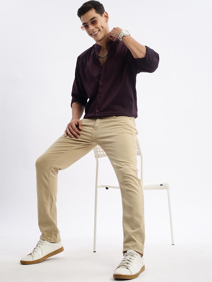 men long sleeved solid casual shirt - 21378867 - Standard Image - 4