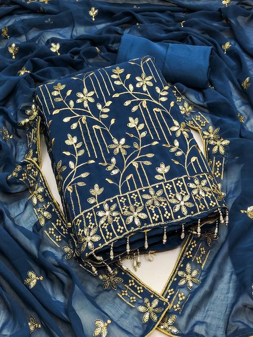 women embroidered unstitched suit set - 21381263 - Very Small Image - 1