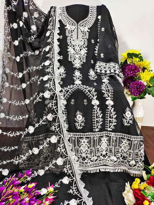 women embroidered unstitched suit set - 21381349 - Very Small Image - 1