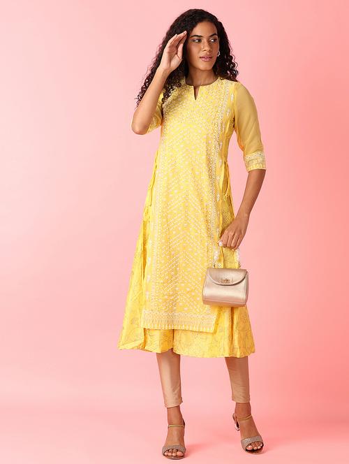 women three quarter sleeve layered kurta - 21381607 - Very Small Image - 1