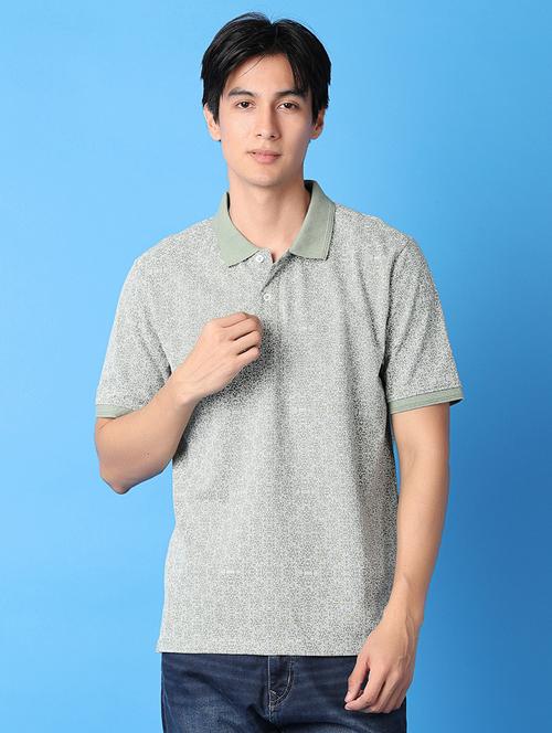 men regular fit printed short sleeve polo t-shirt - 21381927 - Very Small Image - 1