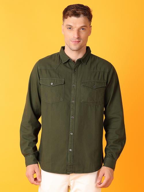 men solid long sleeve casual shirt - 21381954 - Very Small Image - 1