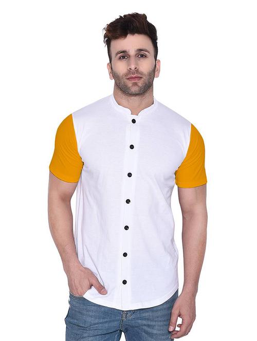 men short sleeved color block casual shirt - 21383513 - Very Small Image - 1