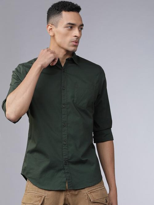 men solid long sleeve regular fit casual shirt - 21385320 - Very Small Image - 1