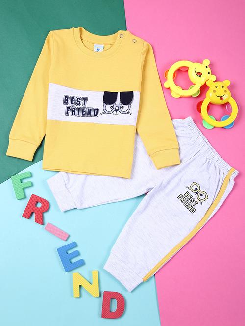 boys typography t-shirt & joggers full length sets - 21385467 - Very Small Image - 1