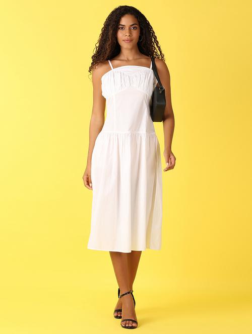 women solid shoulder strap a-line dress - 21385488 - Very Small Image - 1