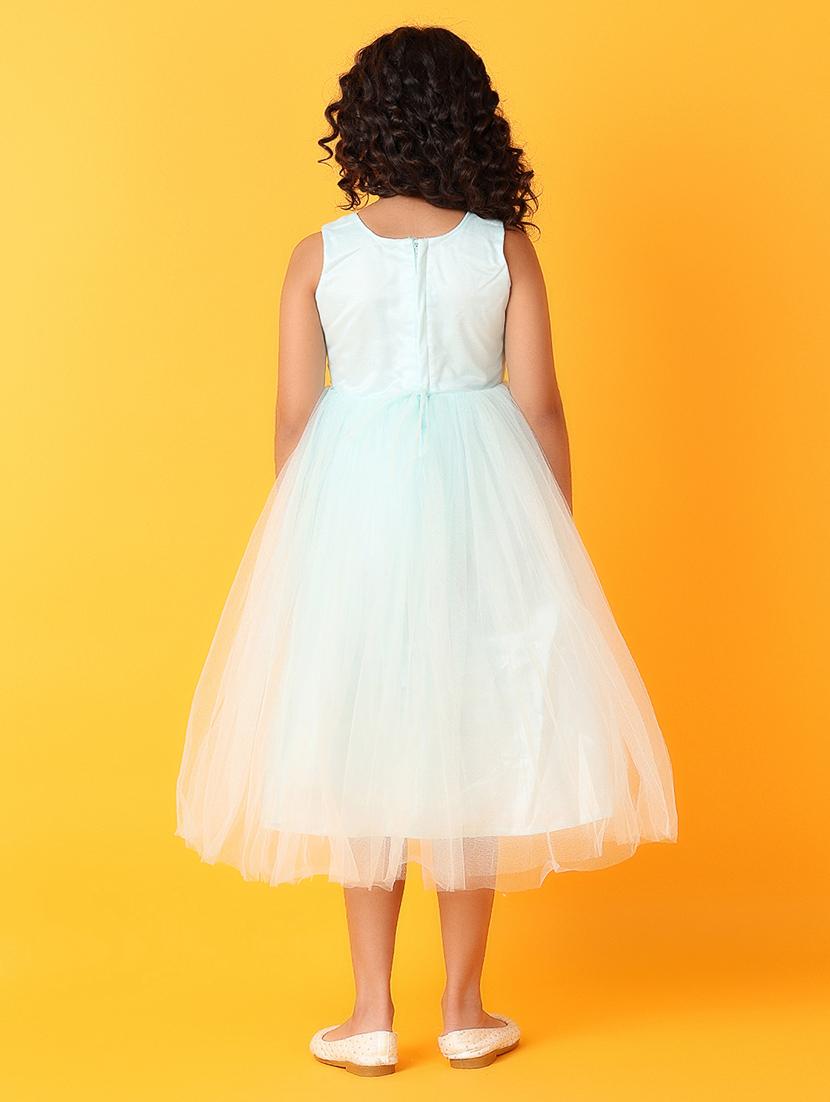 girls solids with work round neck frock - 21385565 - Standard Image - 3