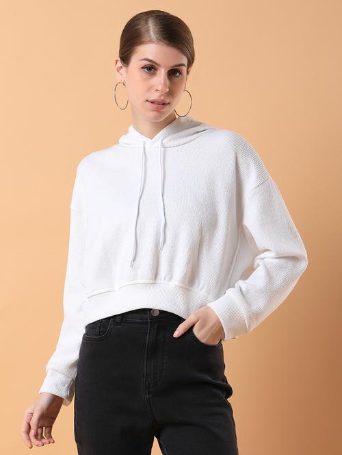 women white acrylic plain sweatshirt - 21387367 - Very Small Image - 1