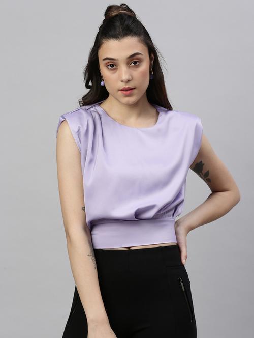 lavender crepe tie back top - 21387417 - Very Small Image - 1
