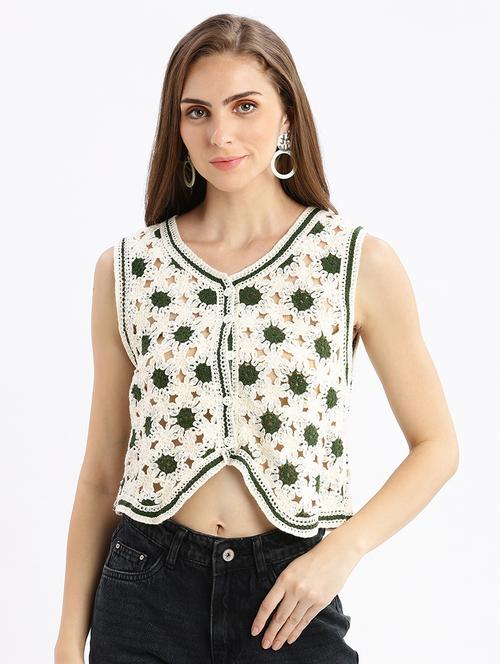 women floral crochet shrug - 21387531 - Very Small Image - 1