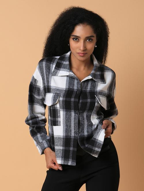 women checkered cotton oversized shirt - 21387562 - Very Small Image - 1