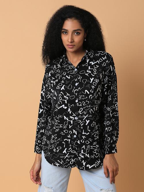 women black crepe boxy shirt - 21387575 - Very Small Image - 1