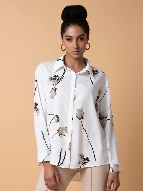 women white crepe oversized shirt - 21387593 - Very Small Image - 1