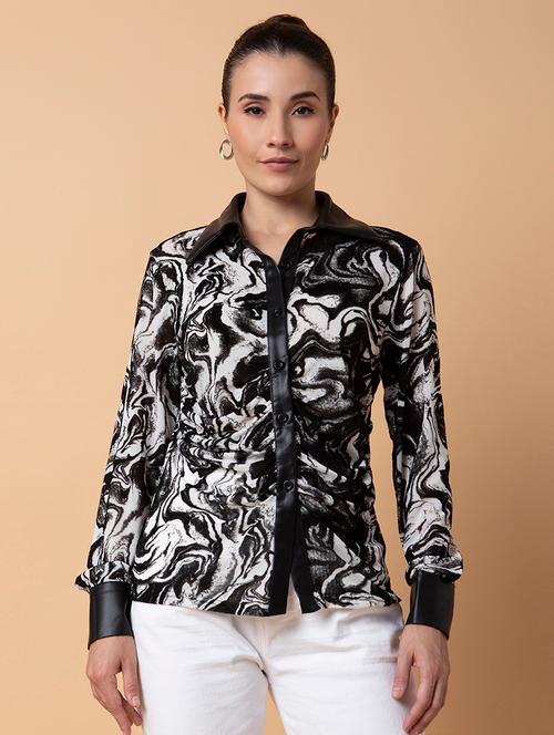 white printed nylon regular shirt - 21387598 - Very Small Image - 1