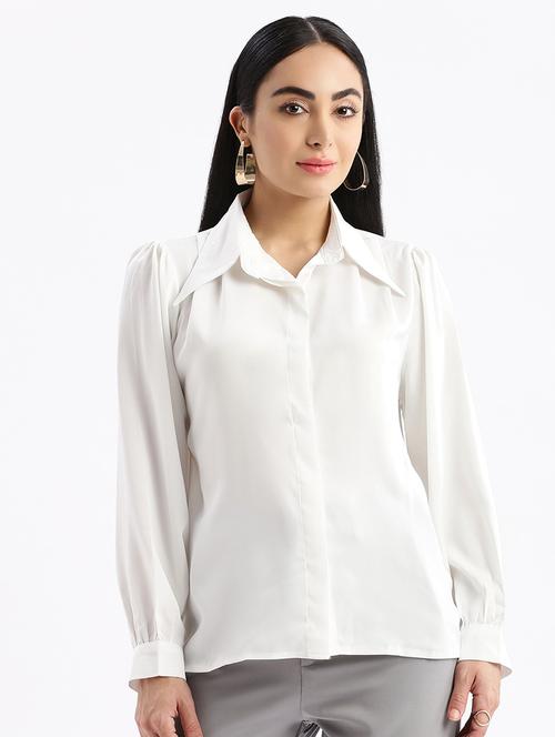 women white satin boxy shirt - 21387611 - Very Small Image - 1