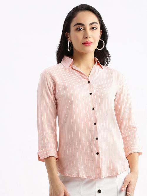 pink striped cotton shirt - 21387648 - Very Small Image - 1