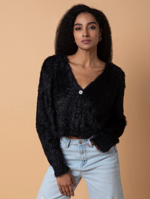 women black acrylic cardigan - 21387809 - Very Small Image - 1