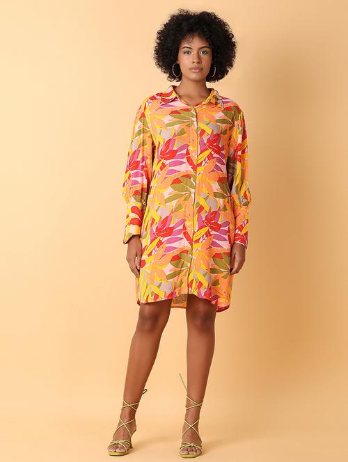 women printed long sleeve shirt dress - 21388085 - Very Small Image - 1