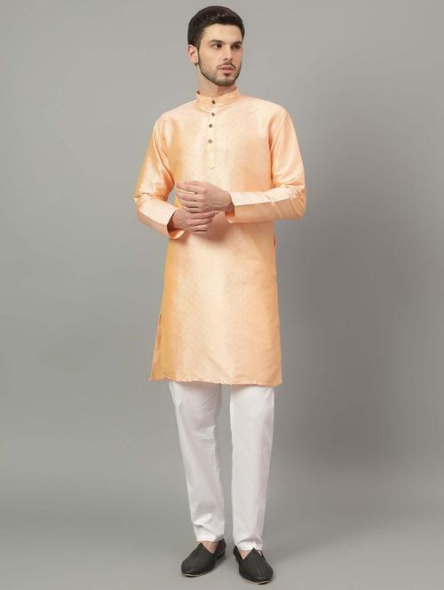 men self design jacquard long kurtas  - 21388371 - Very Small Image - 1