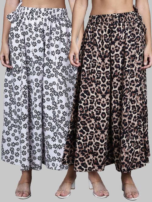 women pack of 2 printed palazzos - 21389021 - Very Small Image - 1