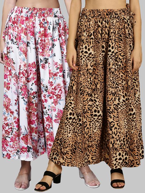 women pack of 2 printed palazzos - 21389031 - Very Small Image - 1