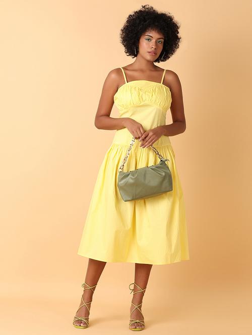 women solid cotton a-line dress - 21389853 - Very Small Image - 1