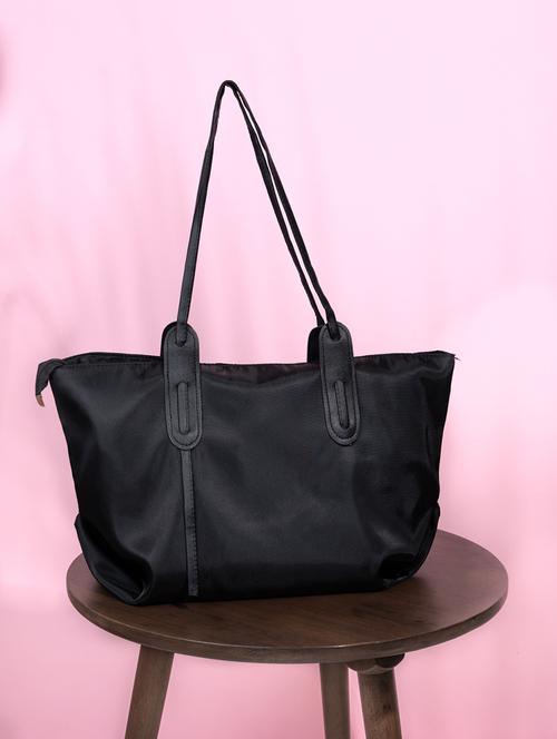 black leatherette (pu) regular tote bag - 21390760 - Very Small Image - 1