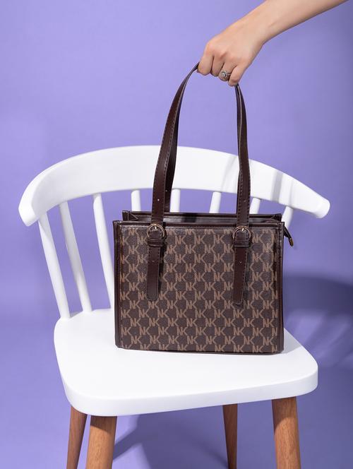 women brown pu handbag - 21390847 - Very Small Image - 1