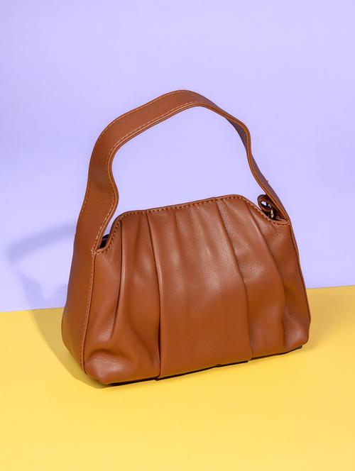 women brown pu handbag - 21390858 - Very Small Image - 1