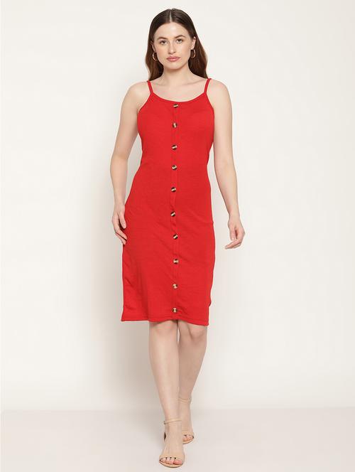 women solid shoulder strap sheath dress - 21391442 - Very Small Image - 1